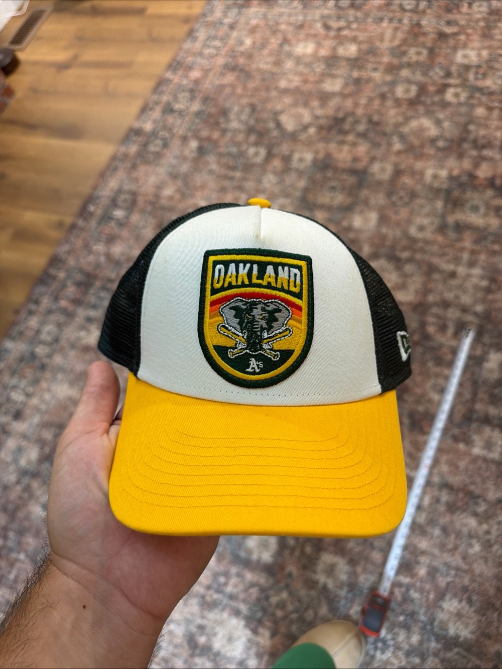 New Era 9FORTY Youth Oakland Athletics MLB Trucker Cap Yellow/White/Black